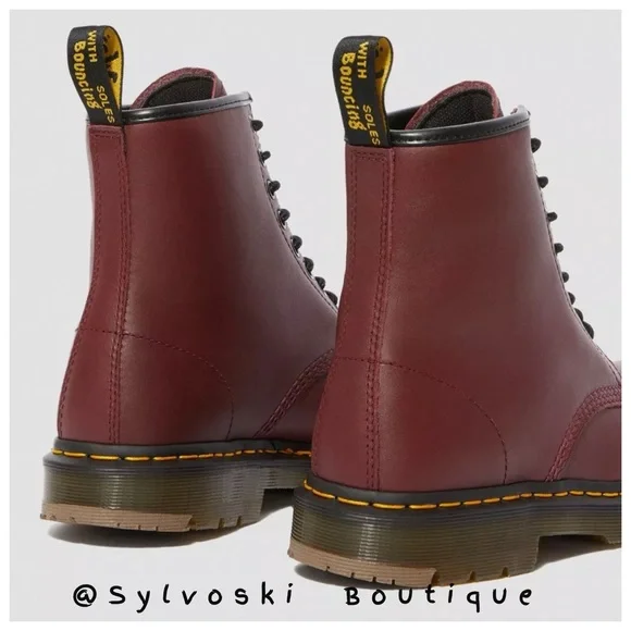🆕DR MARTENS 1460 SLIP RESISTANT LEATHER LACE UP BOOTS CHERRY RED INDUSTRIAL NWT - Picture 5 of 13